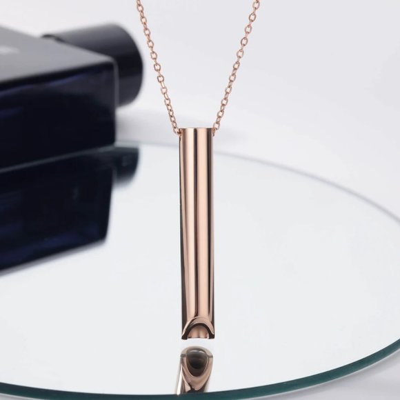 Rose Gold Anti Anxiety Breathing Necklace Meditation Tool Stress Relief,Relaxing - Picture 4 of 6